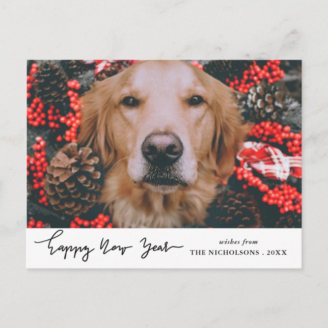 Cartes Pour Fêtes Annuelles Joyeux Nouvel An Moderne Vacances Chien Animaux de (Devant)
