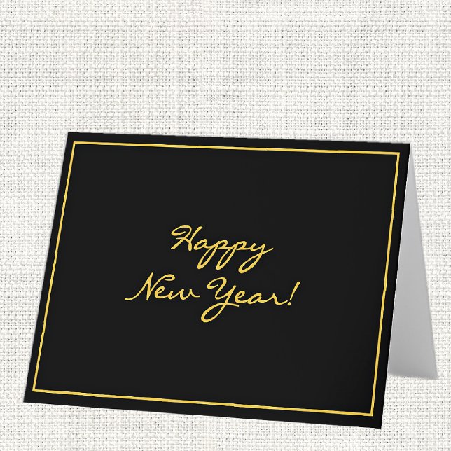 Cartes Pour Fêtes Annuelles Joyeux Nouvel An sur mesure Black & Gold (Créateur téléchargé)