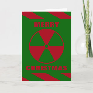 Cartes Pour Fêtes Annuelles Joyeux nucléaire radioactif Noël rouge et vert