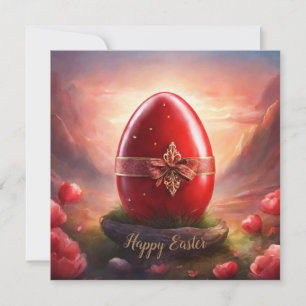 Cartes Pour Fêtes Annuelles Joyeux oeuf rouge de Pâques