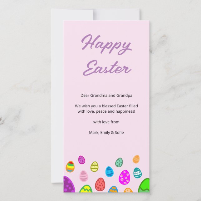 Cartes Pour Fêtes Annuelles Joyeux oeufs de Pâques (Devant)