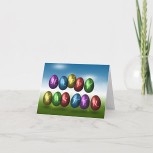 Cartes Pour Fêtes Annuelles Joyeux Oeufs de Pâques colorés
