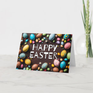 Cartes Pour Fêtes Annuelles Joyeux OEufs et sucreries colorés et joyeux Pâques