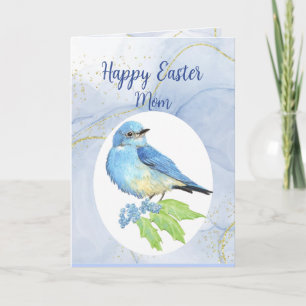 Cartes Pour Fêtes Annuelles Joyeux oiseau bleu de montagne MOM de Pâques