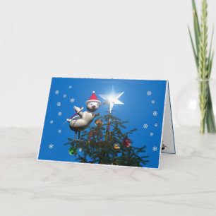 Cartes Pour Fêtes Annuelles Joyeux oiseau de Noël