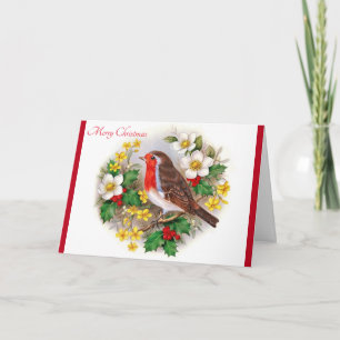 Cartes Pour Fêtes Annuelles Joyeux Oiseau de Noël dans le cadre naturel de la 