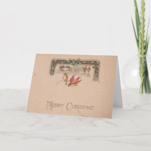Cartes Pour Fêtes Annuelles Joyeux oiseaux Vintages de Noël