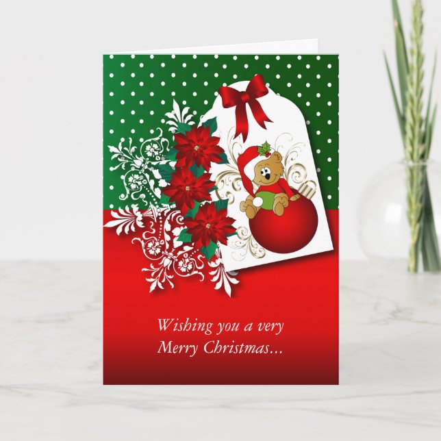 Cartes Pour Fêtes Annuelles Joyeux Ours de Noël (Devant)