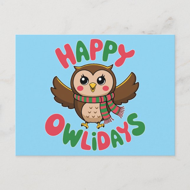 Cartes Pour Fêtes Annuelles Joyeux Owlidays (Devant)