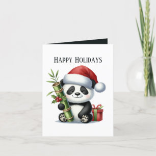Cartes Pour Fêtes Annuelles Joyeux Panda ours ajouter le message Noël