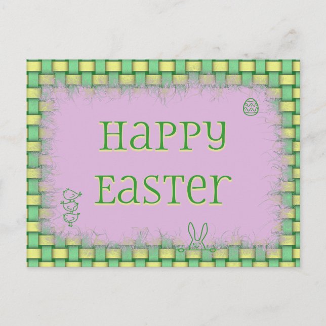 Cartes Pour Fêtes Annuelles Joyeux panier de Pâques sur Lilac (Devant)