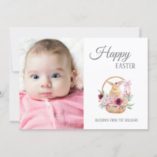 Cartes Pour Fêtes Annuelles Joyeux Panier lapin de Pâques Photo