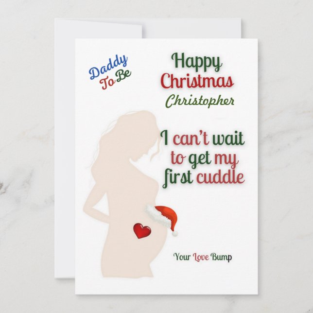 Cartes Pour Fêtes Annuelles Joyeux papa de Noël, s'attendre à des parents (Devant)