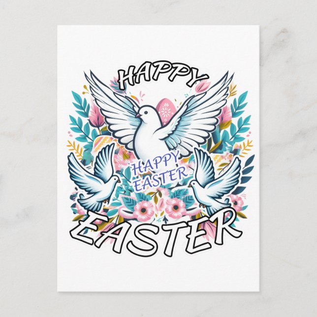Cartes Pour Fêtes Annuelles Joyeux Pâques (Devant)