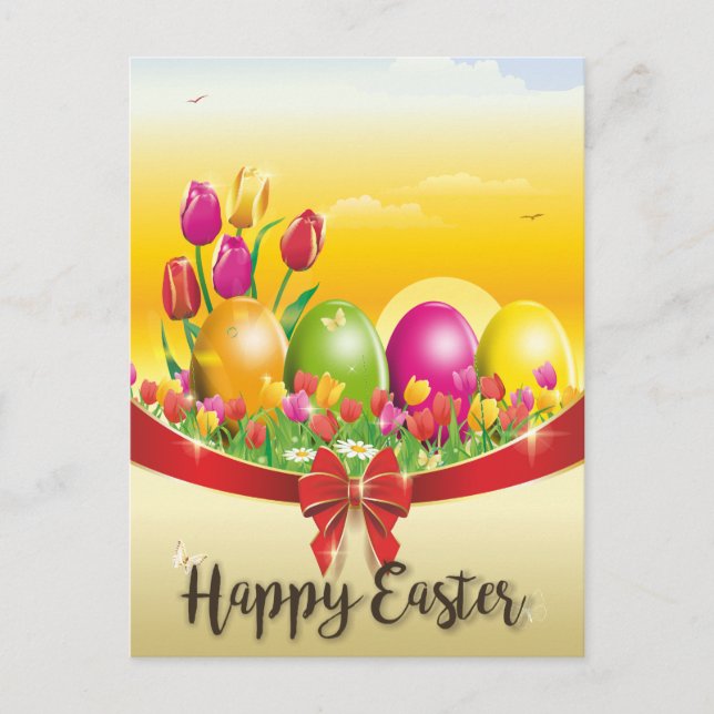 Cartes Pour Fêtes Annuelles Joyeux Pâques (Devant)