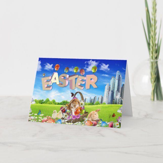 Cartes Pour Fêtes Annuelles Joyeux Pâques (Devant)