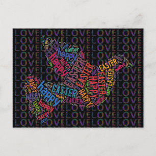 Cartes Pour Fêtes Annuelles Joyeux Pâques amour Dove Texte coloré