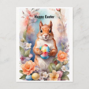 Cartes Pour Fêtes Annuelles Joyeux Pâques Écureuil
