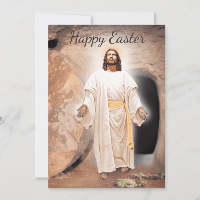 Cartes Pour Fêtes Annuelles Joyeux Pâques - Jésus ressuscité (Devant)