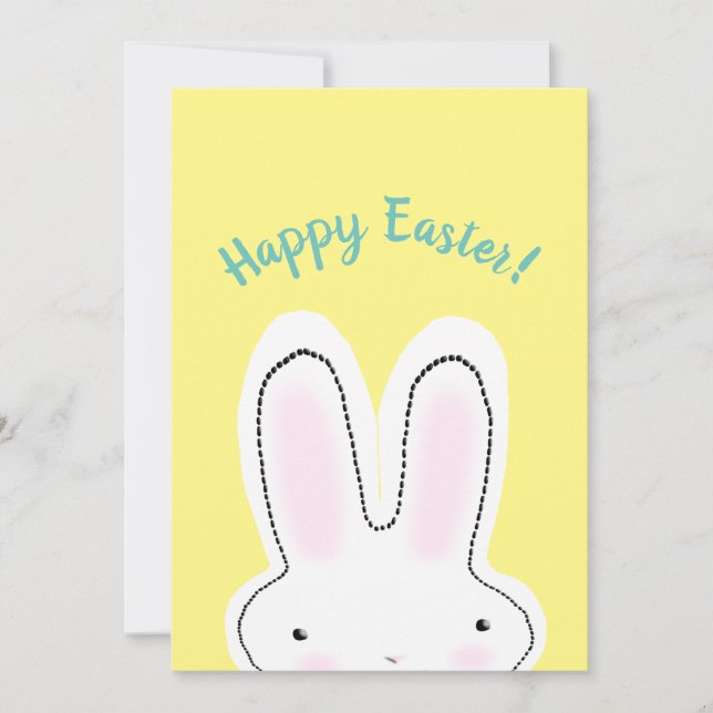 Cartes Pour Fêtes Annuelles Joyeux Pâques Joyeux Printemps jaune mignon lapin  (Devant)