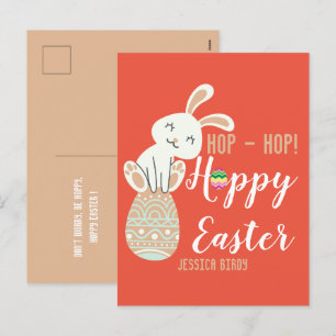 Cartes Pour Fêtes Annuelles Joyeux Pâques, lapin de Pâques simple jolie famill