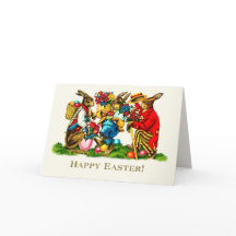 Joyeux Pâques. Lapins vintages de Pâques