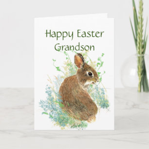 Cartes Pour Fêtes Annuelles Joyeux Pâques mignonette Bunny spécial petit-fils 