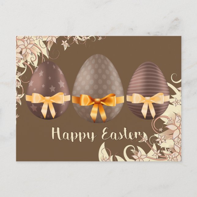 Cartes Pour Fêtes Annuelles Joyeux Pâques, Oeufs de Pâques Choco (Devant)