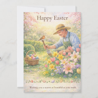Cartes Pour Fêtes Annuelles Joyeux Pâques Paysagiste Jardinier Profession