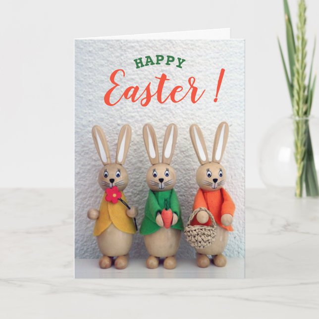 Cartes Pour Fêtes Annuelles Joyeux Pâques | Petite salutation de lapin de Pâqu (Devant)