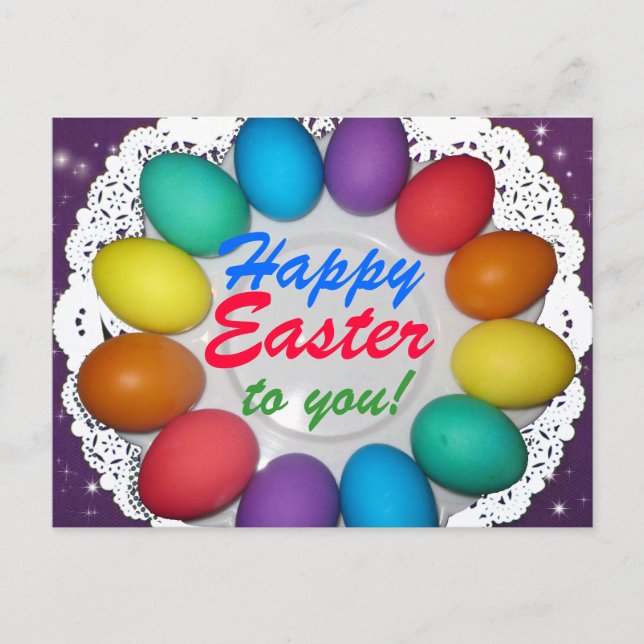 Cartes Pour Fêtes Annuelles Joyeux Pâques pour vous ! Rainbow Pâques (Devant)