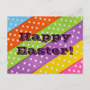 Cartes Pour Fêtes Annuelles Joyeux Pâques Ruban Coloré