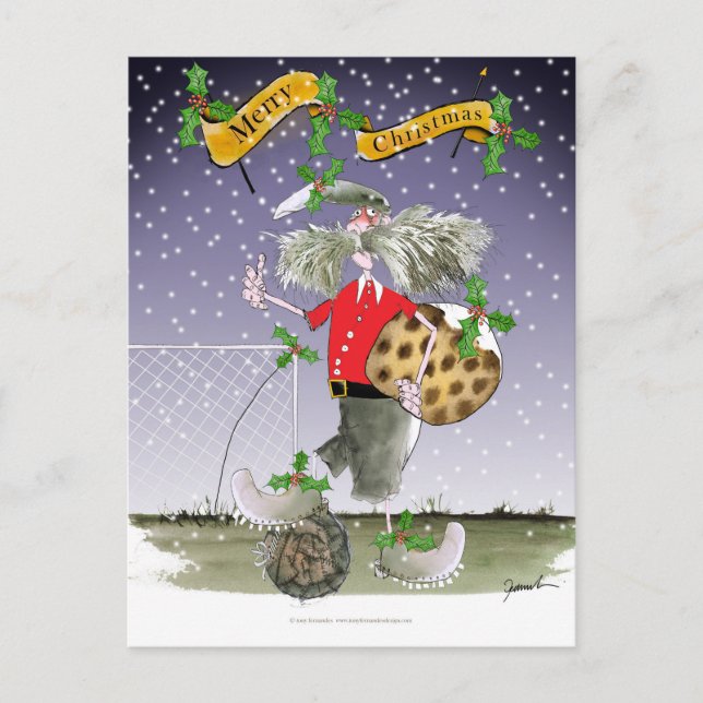 Cartes Pour Fêtes Annuelles joyeux passionés du football de Noël (Devant)