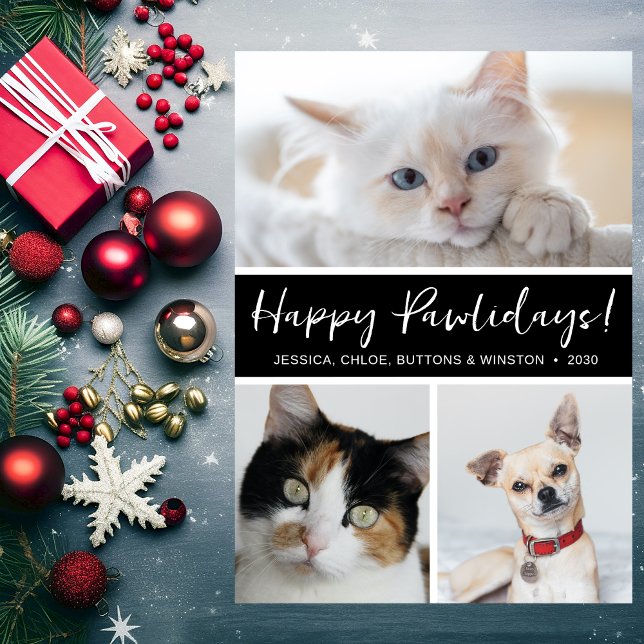 Cartes Pour Fêtes Annuelles Joyeux Pawlidays 3 Photo (Créateur téléchargé)