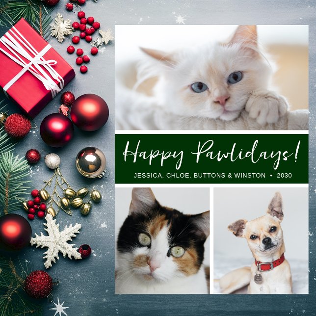 Cartes Pour Fêtes Annuelles Joyeux Pawlidays 3 Photo (Créateur téléchargé)