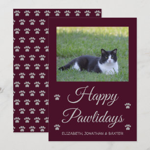 Cartes Pour Fêtes Annuelles Joyeux Pawlidays Chat Photo Noël