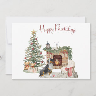 Cartes Pour Fêtes Annuelles Joyeux Pawlidays Chien Design - Bernese Mountain D