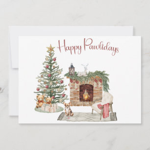 Cartes Pour Fêtes Annuelles Joyeux Pawlidays Chien Design - Chihuahua