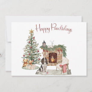 Cartes Pour Fêtes Annuelles Joyeux Pawlidays Chien Design - Springer Spaniel