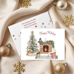 Cartes Pour Fêtes Annuelles Joyeux Pawlidays Chien Design - Yorkie