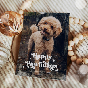 Cartes Pour Fêtes Annuelles Joyeux Pawlidays Chien Photo Drôle Noël