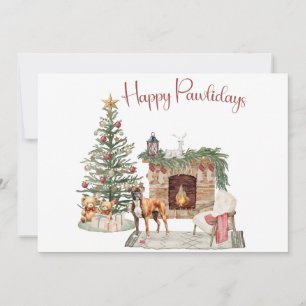 Cartes Pour Fêtes Annuelles Joyeux Pawlidays Conception de chien - Boxe