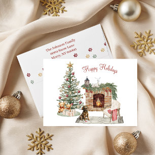Cartes Pour Fêtes Annuelles Joyeux Pawlidays Conception de chien - Chocolat La