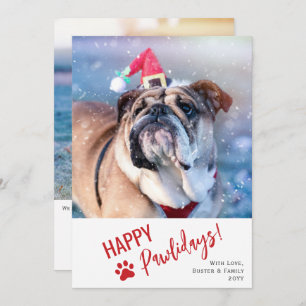 Cartes Pour Fêtes Annuelles Joyeux Pawlidays de Photo Script Moderne
