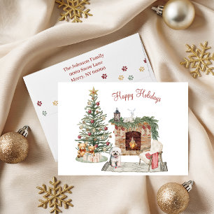 Cartes Pour Fêtes Annuelles Joyeux Pawlidays Design de Chien - Bichon Frise