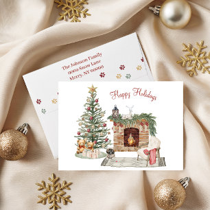 Cartes Pour Fêtes Annuelles Joyeux Pawlidays Design de Chien - Lhasa Apso