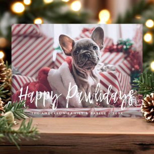 Cartes Pour Fêtes Annuelles Joyeux Pawlidays Funny Script moderne Pet Chien ph