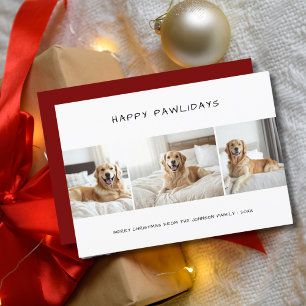 Cartes Pour Fêtes Annuelles Joyeux Pawlidays Golder Retriver Chien Photo Anima
