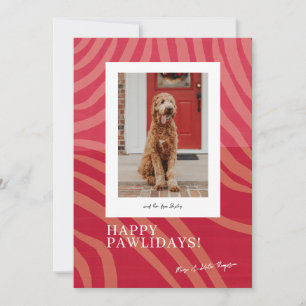 Cartes Pour Fêtes Annuelles Joyeux Pawlidays Magenta Photo Holiday Card