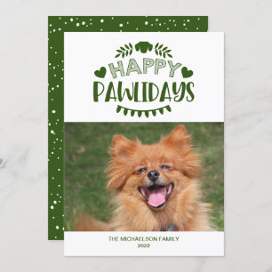 Cartes Pour Fêtes Annuelles Joyeux Pawlidays mignonne Chien Photo